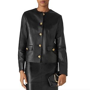 Shiny Leather Jacket St. John Collection